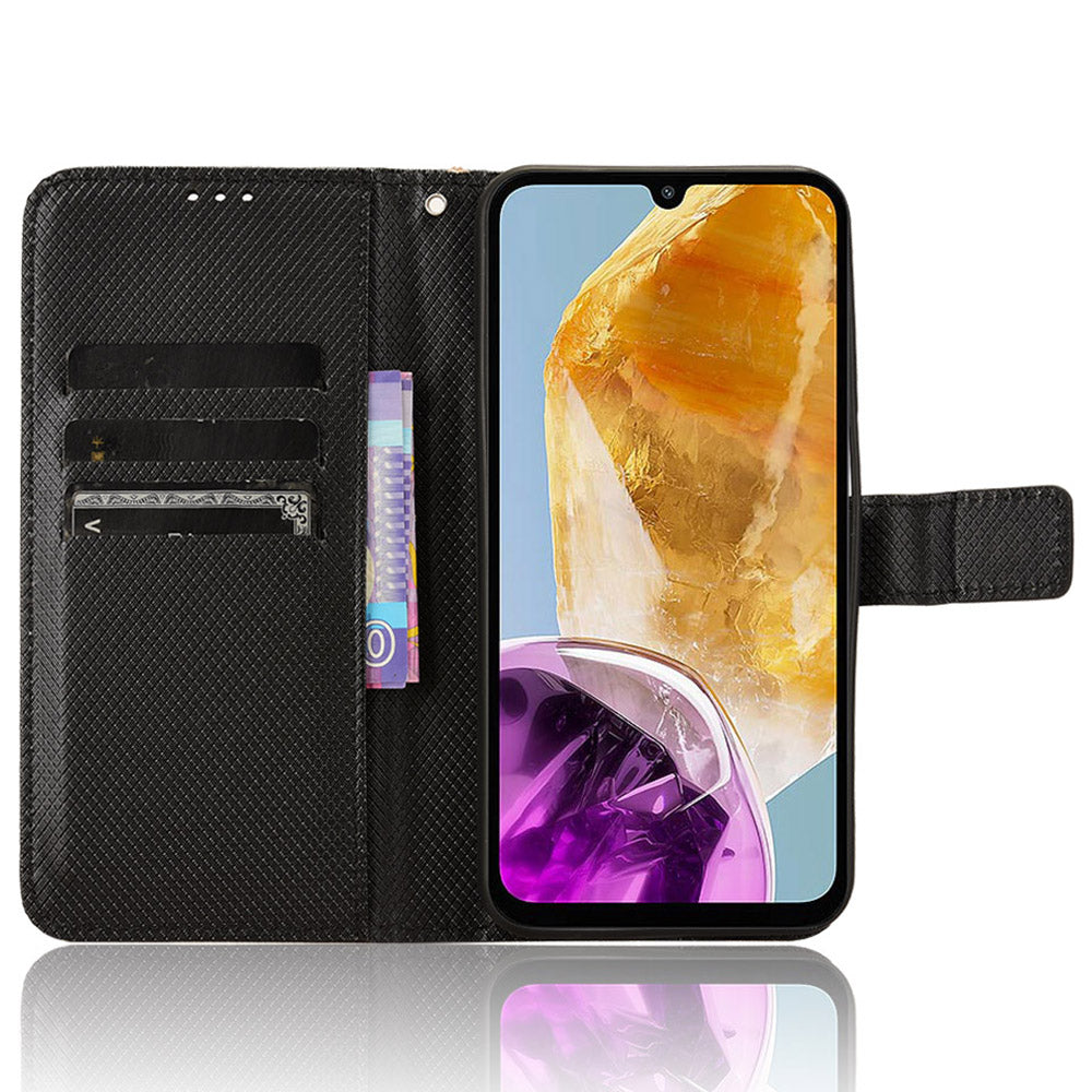For Samsung Galaxy F15 5G / M15 5G Wallet Case Diamond Texture Leather Phone Cover For Samsung Galaxy F15 5G / M15 5G Wallet Case Diamond Texture Leather Phone Cover